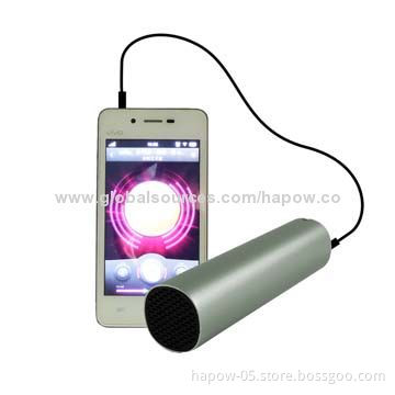 Power Bank for All iPod, with Mini Speaker,3W, 3500mAh Battery, Private Sleek Cylindrical Tube